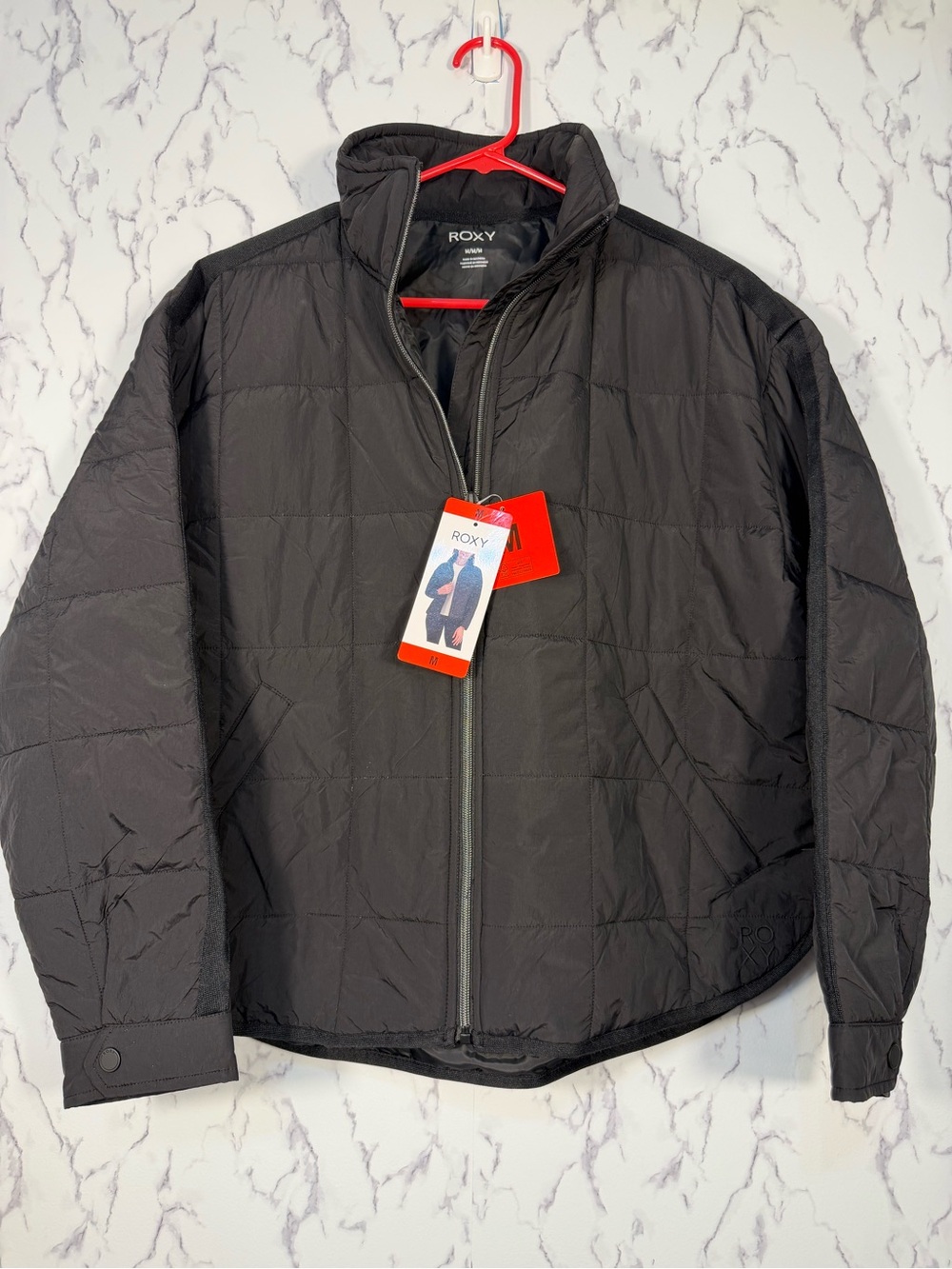 Roxy Women’s Quilted Lightweight Puffer Jacket – Black – Size Medium – NWT